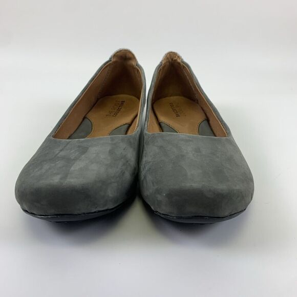 The Root Collective Gaby Flat Gray Nubuck Leather Slip On Comfort Ballet Women 9 - Picture 4 of 13